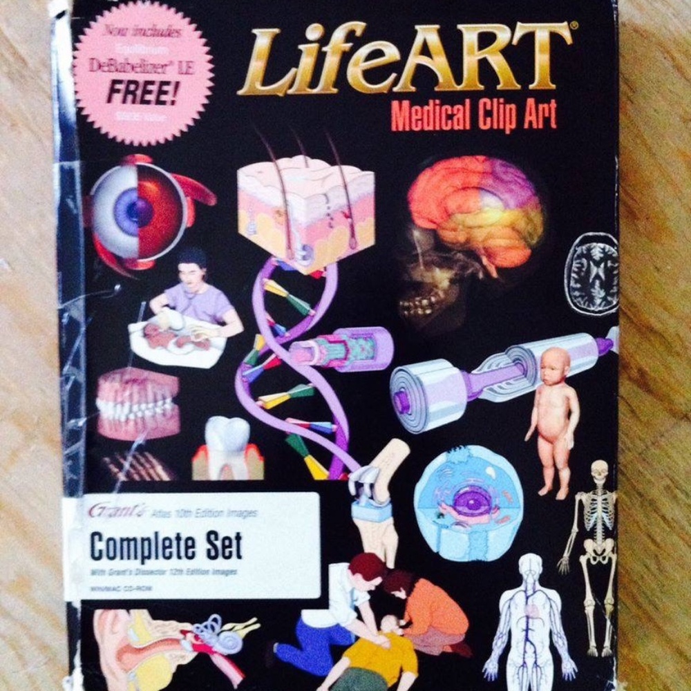 Vintage LifeART Medical Nursing Clip Art CD-ROM Complete Set Sealed Disc